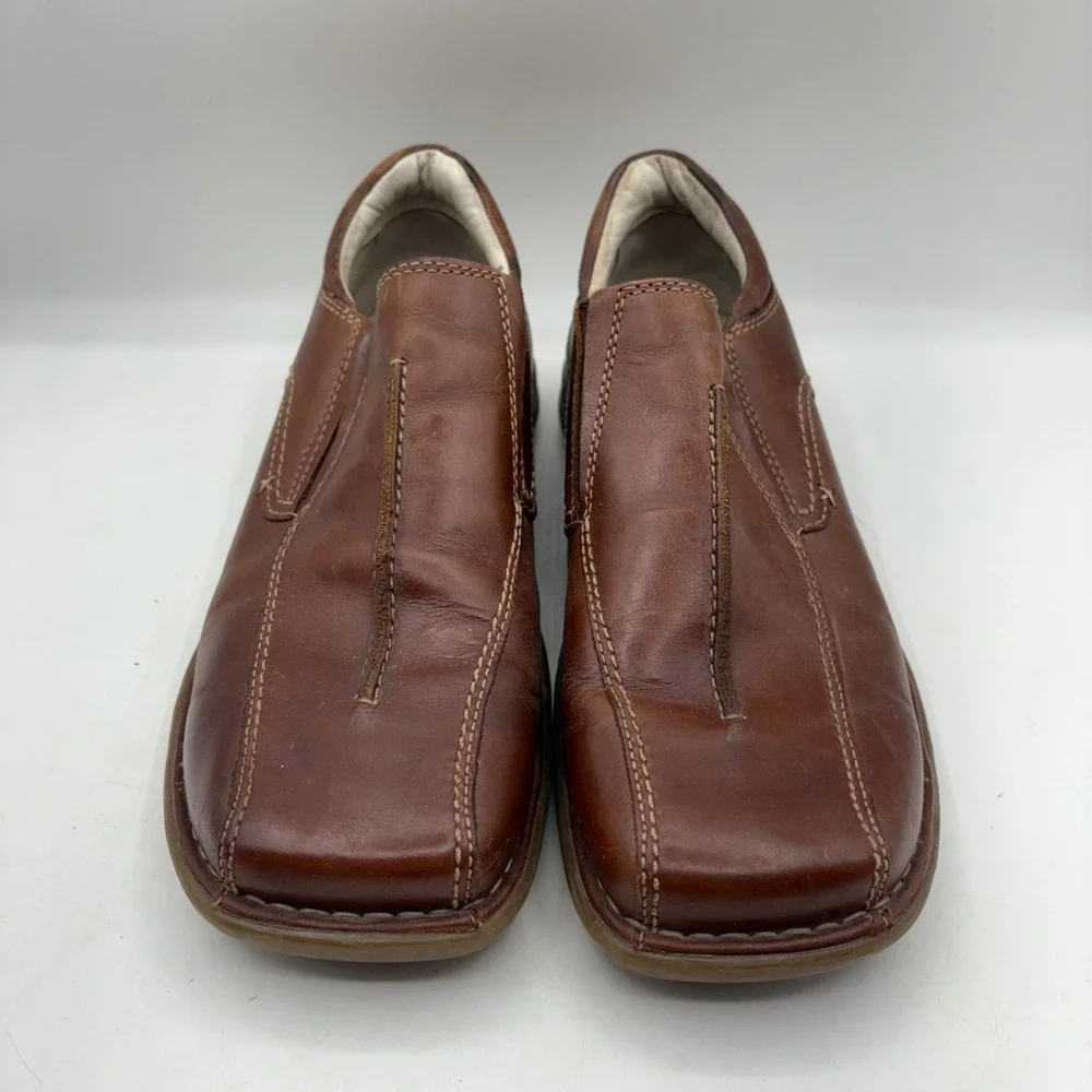 GBX Henley Mens Brown Leather‎ Slip On Loafer Driving Moc Shoes Size 10M